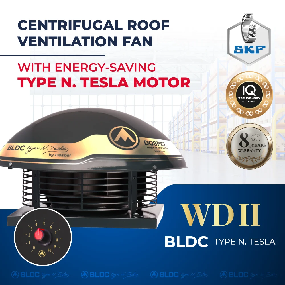 Energy Saving industrial roof fan with type N.Tesla BLDC motor