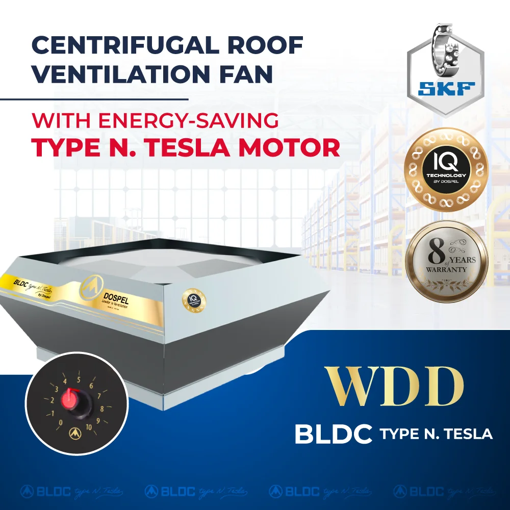 Energy Saving industrial roof fan with type N.Tesla BLDC motor